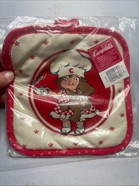 NOS Campbell Soup Hot Pot Holder New Nwt Girl Bear Kitchen Linen Baking Vintage
